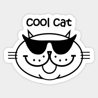 COOL CAT 2 - Frosty White Sticker